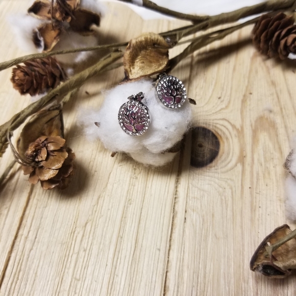 🌳🌳Beautiful Purple Fire Opal Earrings 🌳🌳 - Picture 3 of 10